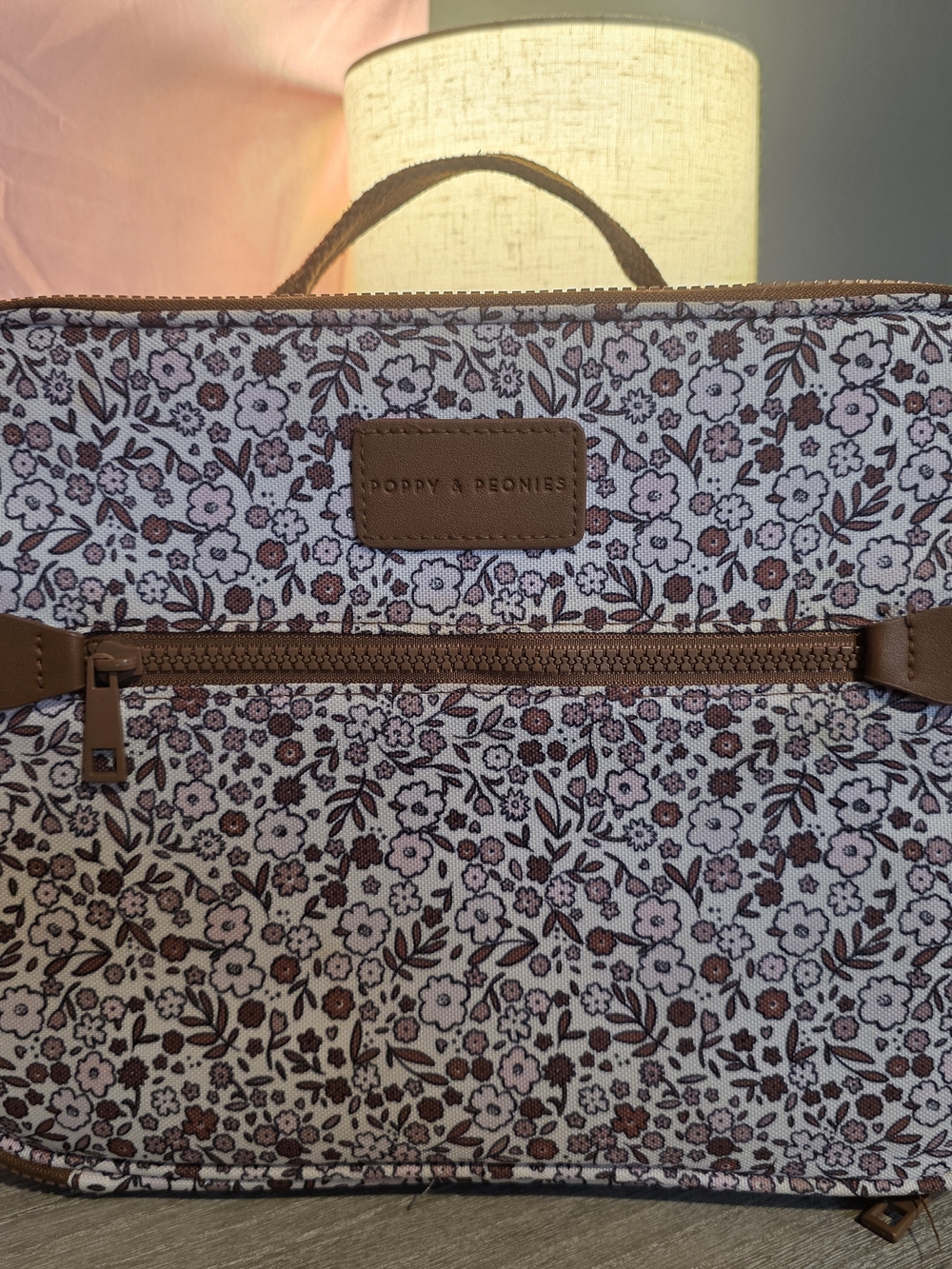 🌟RARE Poppy & Peonies "The Lunch Bag" | Brown Fall  Floral (Discontinued Print)